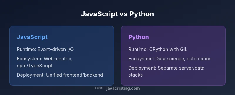 Infographic comparing JavaScript vs Python for web development