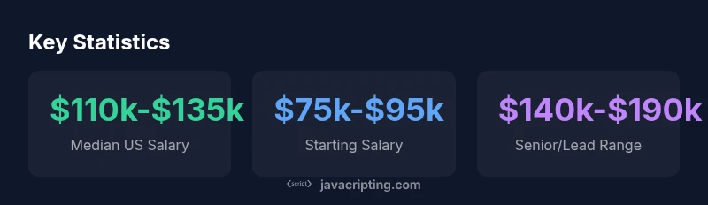 Salary statistics infographic for JavaScript developers in 2026