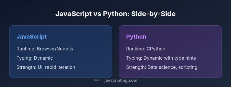 Comparison infographic: JavaScript vs Python