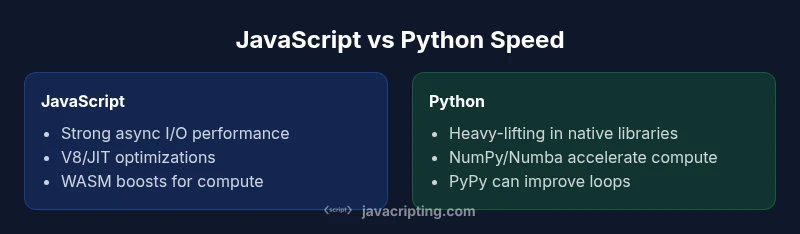 Infographic comparing JavaScript vs Python speed