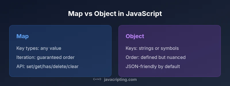 Chart comparing Map and Object in JavaScript